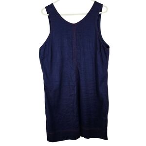 Tommy Bahama Women's Sleeveless Mini Navy Twill Dress With Red Stitching Size XL